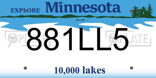 881LL5 Minnesota License Plate