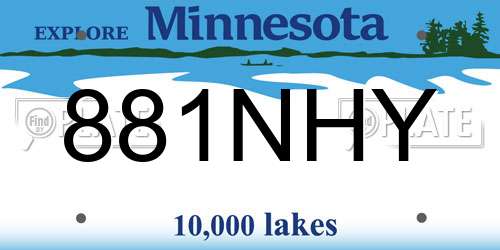 881NHY Minnesota License Plate