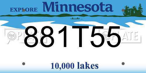 881T55 Minnesota License Plate