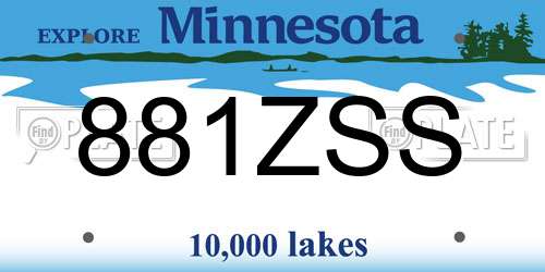 881ZSS Minnesota License Plate