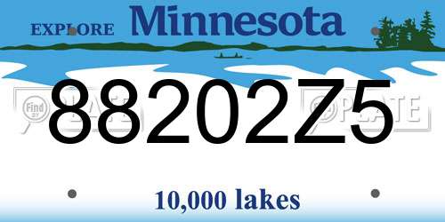 88202Z5 Minnesota License Plate
