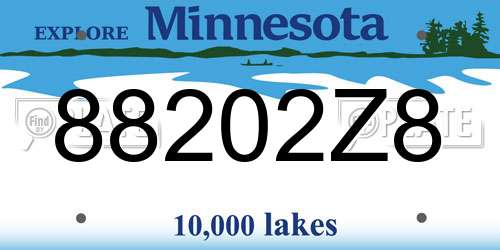 88202Z8 Minnesota License Plate