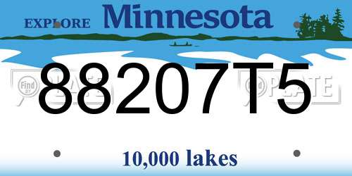 88207T5 Minnesota License Plate