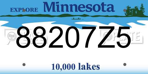88207Z5 Minnesota License Plate
