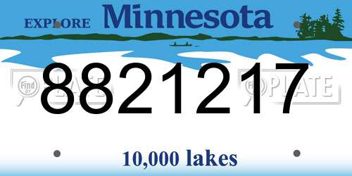 8821217 Minnesota License Plate
