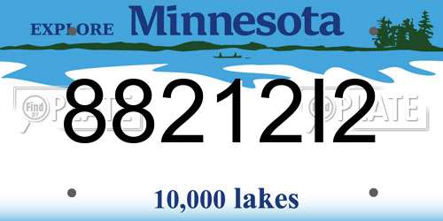 88212I2 Minnesota License Plate