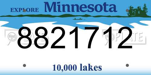 8821712 Minnesota License Plate