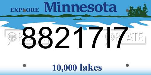 88217I7 Minnesota License Plate