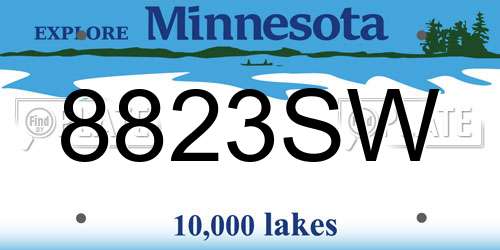 8823SW Minnesota License Plate