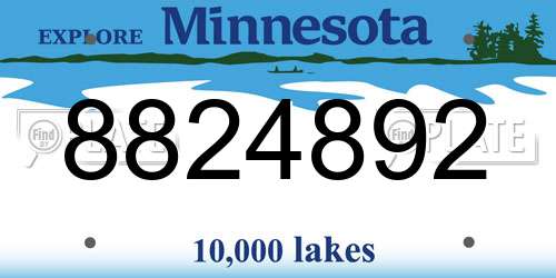 8824892 Minnesota License Plate