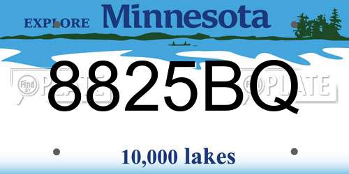 8825BQ Minnesota License Plate