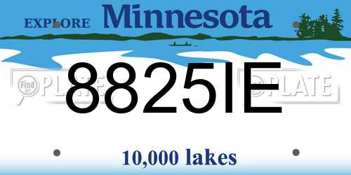 8825IE Minnesota License Plate