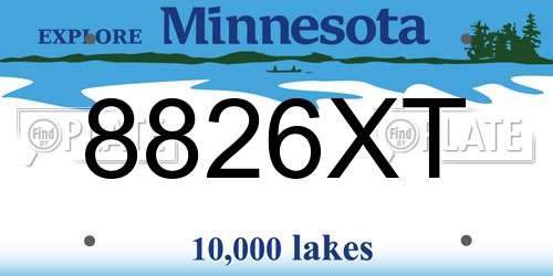 8826XT Minnesota License Plate