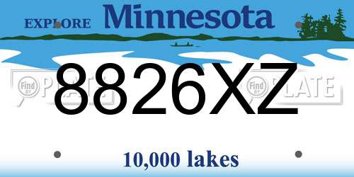 8826XZ Minnesota License Plate