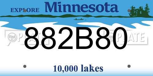 882B80 Minnesota License Plate