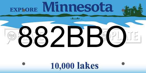 882BBO Minnesota License Plate
