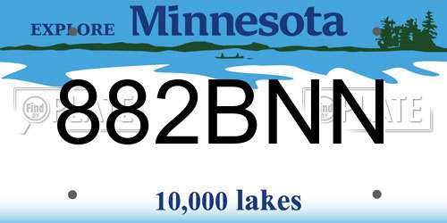 882BNN Minnesota License Plate