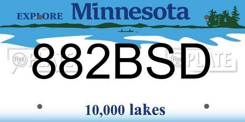 882BSD Minnesota License Plate