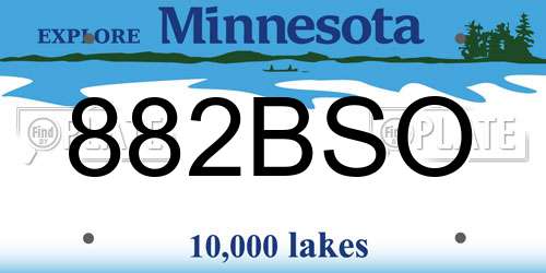 882BSO Minnesota License Plate