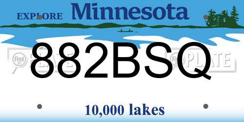 882BSQ Minnesota License Plate