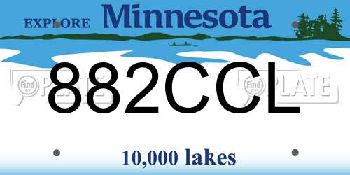 882CCL Minnesota License Plate