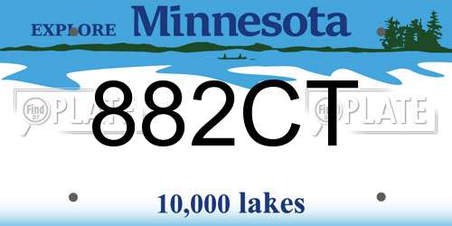 882CT Minnesota License Plate