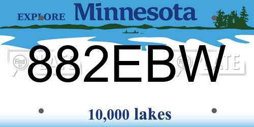 882EBW Minnesota License Plate
