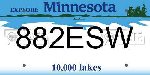 882ESW Minnesota License Plate