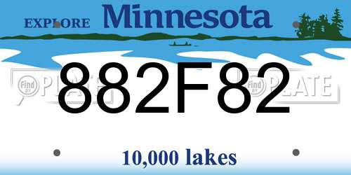 882F82 Minnesota License Plate