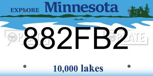 882FB2 Minnesota License Plate