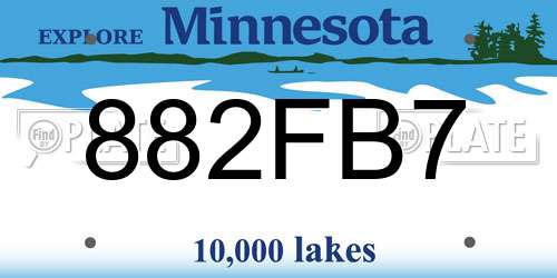 882FB7 Minnesota License Plate