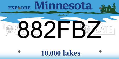 882FBZ Minnesota License Plate