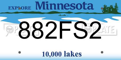 882FS2 Minnesota License Plate