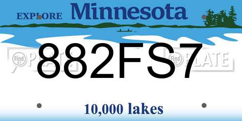 882FS7 Minnesota License Plate