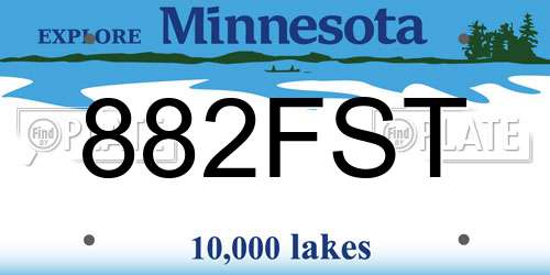 882FST Minnesota License Plate