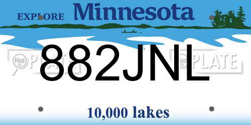 882JNL Minnesota License Plate