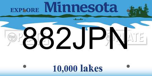 882JPN Minnesota License Plate