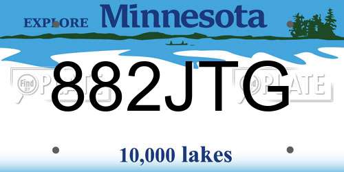882JTG Minnesota License Plate