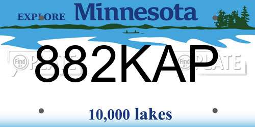 882KAP Minnesota License Plate