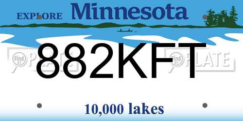 882KFT Minnesota License Plate