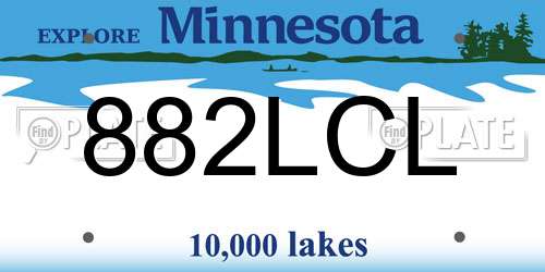882LCL Minnesota License Plate