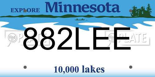 882LEE Minnesota License Plate