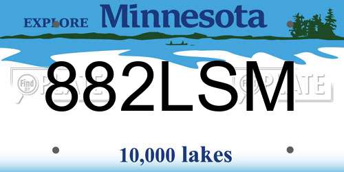 882LSM Minnesota License Plate