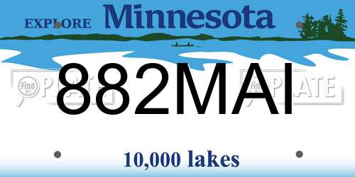 882MAI Minnesota License Plate