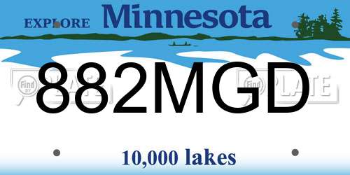 882MGD Minnesota License Plate