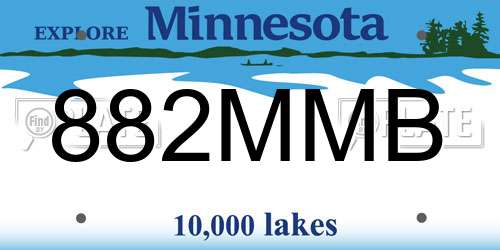 882MMB Minnesota License Plate