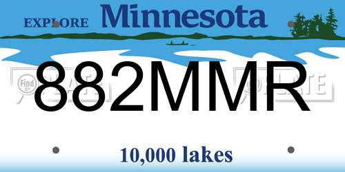882MMR Minnesota License Plate
