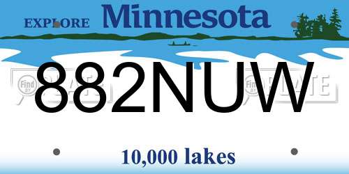 882NUW Minnesota License Plate