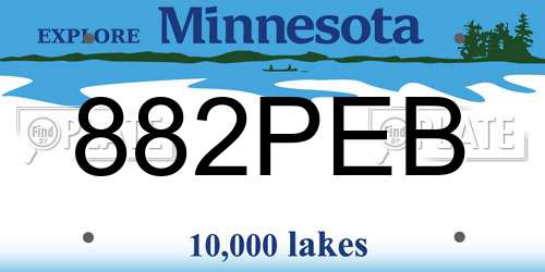 882PEB Minnesota License Plate