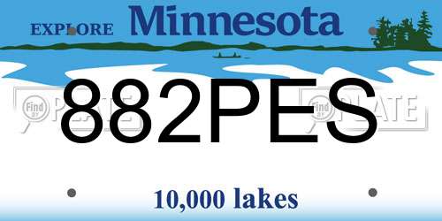882PES Minnesota License Plate